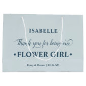 Gepersonaliseerde Bloemenmeisje Blue Bedankt Groot Cadeauzakje (Achterkant)