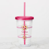 Gepersonaliseerde Bloemenmeisje bruiloft cadeau Fu Acryl Drinkbeker (Voorkant)