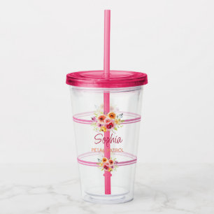 Gepersonaliseerde Bloemenmeisje bruiloft cadeau Fu Acryl Drinkbeker