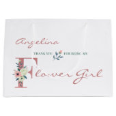 Gepersonaliseerde Bloemenmeisje Elegant Floral Dan Groot Cadeauzakje (Voorkant)