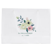 Gepersonaliseerde Bloemenmeisje Elegant Floral Dan Groot Cadeauzakje (Achterkant)