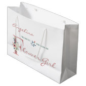 Gepersonaliseerde Bloemenmeisje Elegant Floral Dan Groot Cadeauzakje (Voorkant Gekanteld)