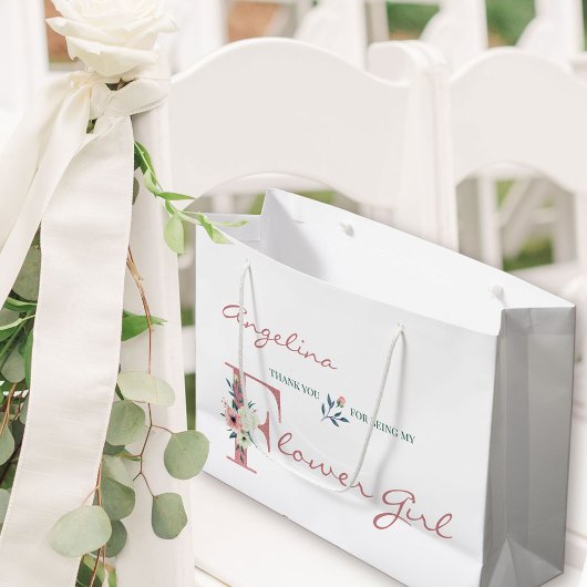 Gepersonaliseerde Bloemenmeisje Elegant Floral Dan Groot Cadeauzakje