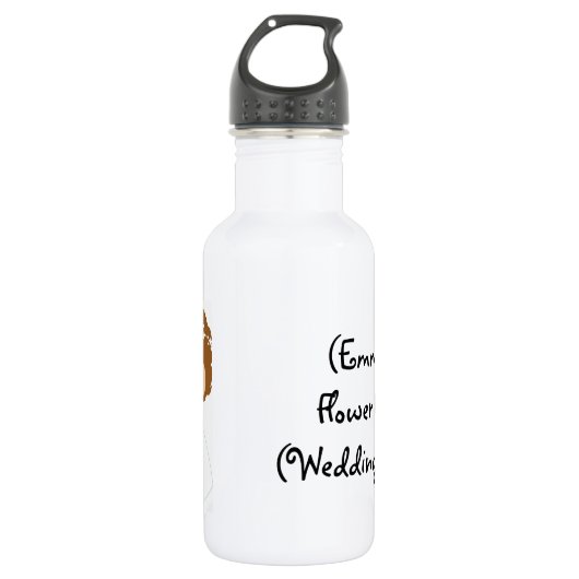 Gepersonaliseerde Bloemenmeisje Gift-Water Fles (Voorkant)