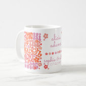 Gepersonaliseerde Bloemenmeisje Schattigee trendy  Koffiemok (Voorkant links)