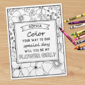 Gepersonaliseerde Bloemenmeisje voorstel Kleurplaa