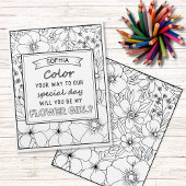 Gepersonaliseerde Bloemenmeisje voorstel Kleurplaa