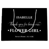 Gepersonaliseerde Bloemenmeisje Zwart Wit Dank u Groot Cadeauzakje (Voorkant)