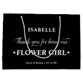 Gepersonaliseerde Bloemenmeisje Zwart Wit Dank u Groot Cadeauzakje (Achterkant)