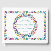 Gepersonaliseerde bloemenpatroon Mexicaanse bruilo Gastenboek (Voorkant)