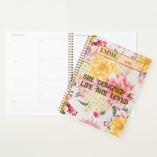 Gepersonaliseerde Bloemenplanner - Aangepaste naam Planner (Display)