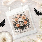 Gepersonaliseerde Bloemenschedel Halloween Bedankzakje