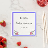 Gepersonaliseerde bloemenspray Paarse Baby shower Servet (Insitu)