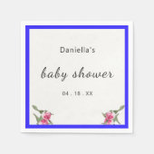 Gepersonaliseerde bloemenspray Paarse Baby shower Servet (Voorkant)