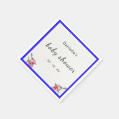 Gepersonaliseerde bloemenspray Paarse Baby shower Servet (Hoek)