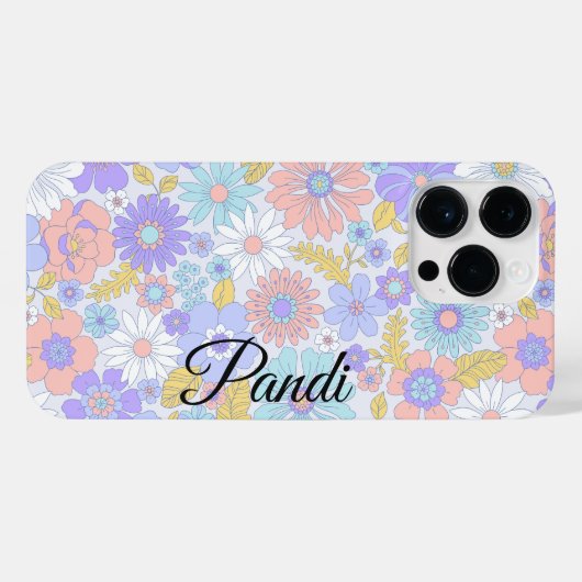 Gepersonaliseerde bloementuin iPhone hoesje (Achterkant horizontaal)