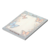 Gepersonaliseerde Bloemenvlinder Custom Naam & Quo Notitieblok (Linkerzijde)