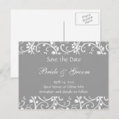 Gepersonaliseerde Bloemenwijnstok Save the Date Aankondigingskaart (Voorkant / Achterkant)