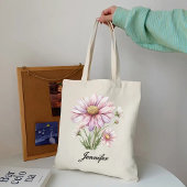 Gepersonaliseerde Bloemenzak, Cadeau voor Verjaard Tote Bag