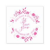 Gepersonaliseerde bloemkrans bruiloft  zelfinktende stempel (Design)