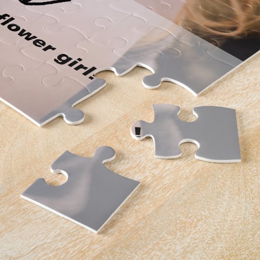 Gepersonaliseerde, Bloemmeisje foto bruiloft Dank  Legpuzzel (Zijkant)