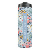 Gepersonaliseerde bloemmok met naam thermosbeker (Voorkant)