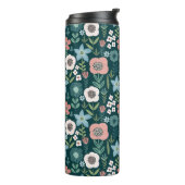 Gepersonaliseerde bloemmok met naam thermosbeker (Gedraaid links)