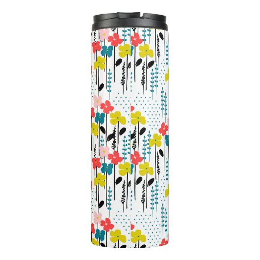 Gepersonaliseerde bloemmok met naam thermosbeker (Achterkant)