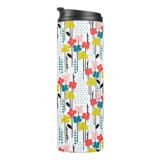 Gepersonaliseerde bloemmok met naam thermosbeker (Geroteerd rechts)