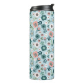 Gepersonaliseerde bloemmok met naam thermosbeker (Gedraaid links)