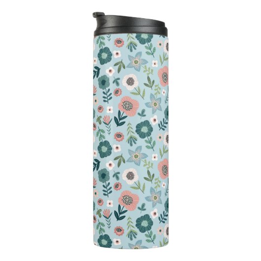 Gepersonaliseerde bloemmok met naam thermosbeker (Geroteerd rechts)