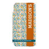 Gepersonaliseerde Bloemmonogram & Naam Incipio iPhone Portemonnee Hoesje (Voorkant Agenda)