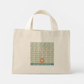 Gepersonaliseerde Bloemmonogram & Naam Mini Tote Bag (Achterkant)