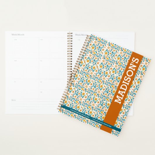 Gepersonaliseerde Bloemmonogram & Naam Planner (Display)