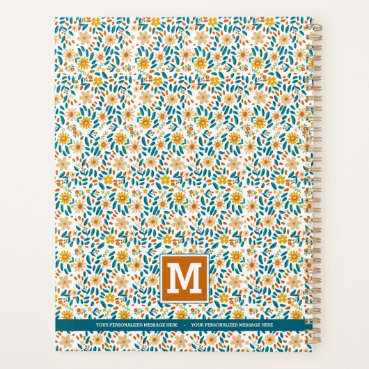 Gepersonaliseerde Bloemmonogram & Naam Planner (Achterkant)