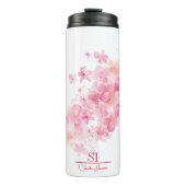 Gepersonaliseerde Bloemmonogram Thermische Tumbler Thermosbeker (Voorkant)