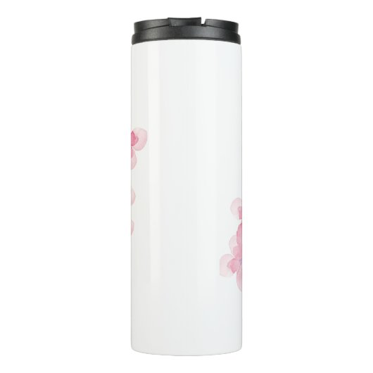 Gepersonaliseerde Bloemmonogram Thermische Tumbler Thermosbeker (Achterkant)