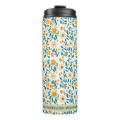 Gepersonaliseerde Bloemmonogram Thermische Tumbler Thermosbeker (Voorkant)