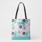 Gepersonaliseerde bloemmotief Canvas tas (Voorkant)