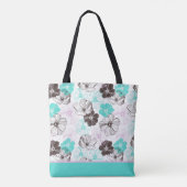 Gepersonaliseerde bloemmotief Canvas tas (Achterkant)