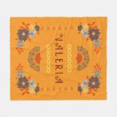 Gepersonaliseerde Bloemnaam Hispanic Fleece Deken (Voorkant (Horizontaal))