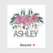 Gepersonaliseerde bloemnaam laptop sticker (Vel)