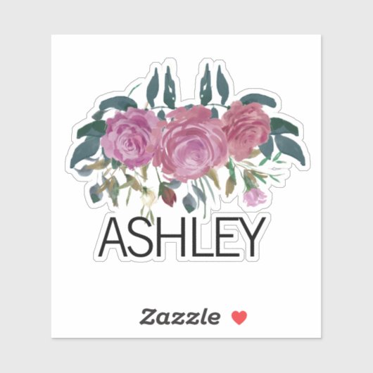 Gepersonaliseerde bloemnaam laptop sticker (Vel)