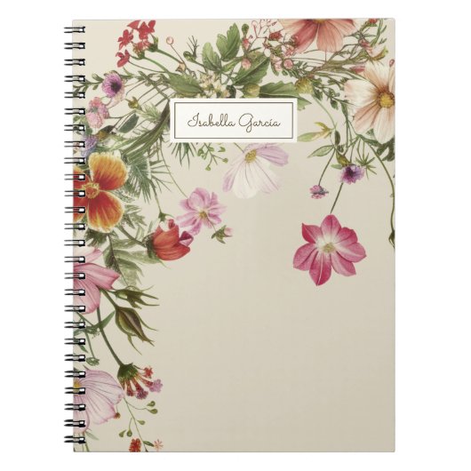 Gepersonaliseerde bloemnaam notitieboek (Voorkant)