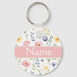 Gepersonaliseerde bloemnaam sleutelhanger