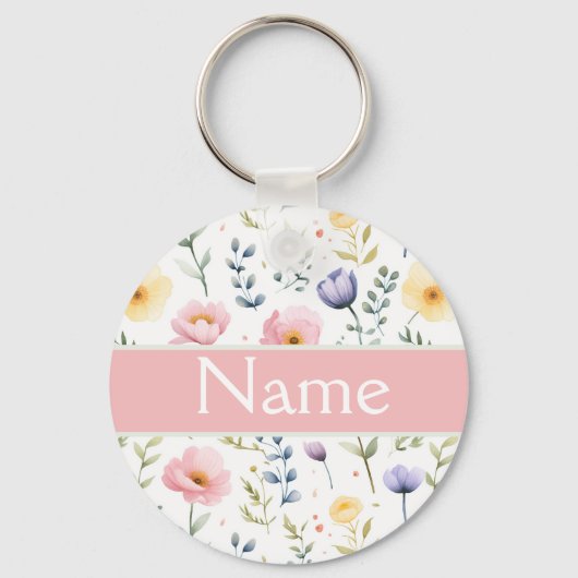 Gepersonaliseerde bloemnaam sleutelhanger (Achterkant)