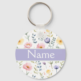Gepersonaliseerde bloemnaam sleutelhanger