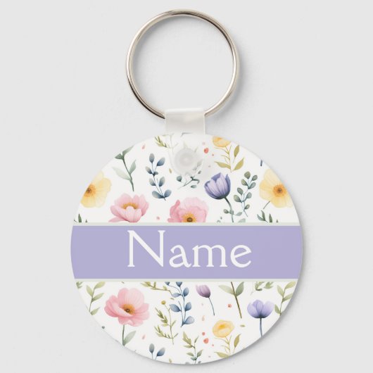 Gepersonaliseerde bloemnaam sleutelhanger (Achterkant)