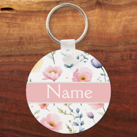 Gepersonaliseerde bloemnaam sleutelhanger (Achterkant)