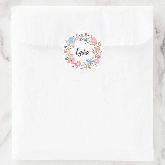 Gepersonaliseerde Bloemnaam Sticker – Custom Gift (Tas)